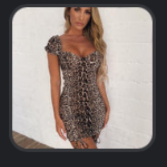 Tiger Mist Leopard Ruched Tie Dress - Picture 4 of 4